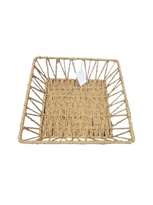 Doğal Örgü Kare Sepet