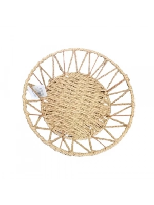 Doğal Örgü Yuvarlak Sepet