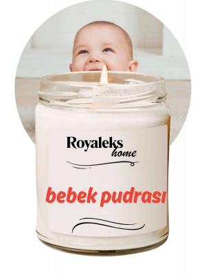 Doğal Özel Seri Kokulu Dekoratif Kavanoz Mum 210 cc - Bebek Pudrası - RYL