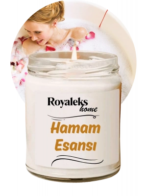 Doğal Özel Seri Kokulu Dekoratif Kavanoz Mum 210 cc - Hamam Esansı - RYL