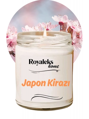 Doğal Özel Seri Kokulu Dekoratif Kavanoz Mum 210 cc - Japon Kirazı Esansı - RYL