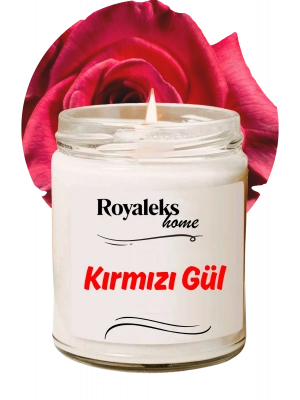 Doğal Özel Seri Kokulu Dekoratif Kavanoz Mum 210 cc - Kırmızı Gül Esansı - RYL
