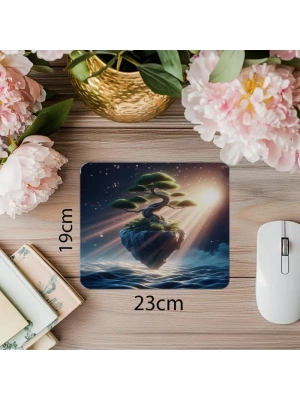 Doğayla Dengede Minimal Mouse Pad - 19x23 cm 2 mm Dikdörtgen İthal Baskılı Mouse Pad
