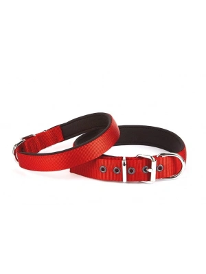 Doggie Konfor Seri Dokuma Köpek Boyun Tasması 4x52-60cm Kırmızı
