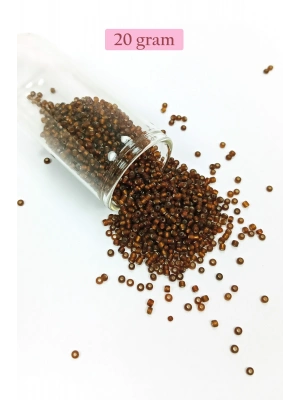 Dökme Cam Kum Boncuk (11/0) 2 mm - 20 Gram -  Çok Koyu Turuncu - BNC029