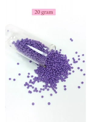 Dökme Cam Kum Boncuk (11/0) 2 mm - 20 Gram -  Eflatun - BNC020