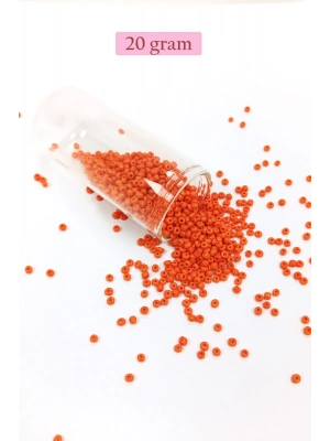 Dökme Cam Kum Boncuk (11/0) 2 mm - 20 Gram -  Turuncu - BNC013