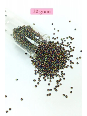 Dökme Cam Kum Boncuk (11/0) 2 mm - 20 Gram -  Üç Renkli - BNC032