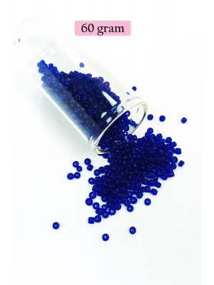 Dökme Cam Kum Boncuk (11/0) 2 mm - 60 Gram -  Kral Mavi - BNC036