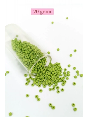 Dökme Cam Kum Boncuk (8/0) 3 mm - 20 Gram - Ihlamur Yeşili - BNC164