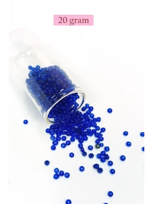 Dökme Cam Kum Boncuk (8/0) 3 mm - 20 Gram - Koyu Mavi - BNC178