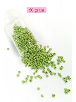 Dökme Cam Kum Boncuk (8/0) 3 mm - 60 Gram - Çimen Yeşili - BNC193