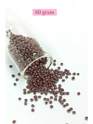 Dökme Cam Kum Boncuk (8/0) 3 mm - 60 Gram - Parlak Koyu Kestane - BNC209