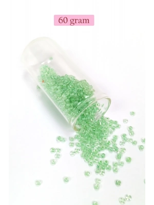 Dökme Cam Kum Boncuk (8/0) 3 mm - 60 Gram - Şeffaf Açık Yeşil - BNC191