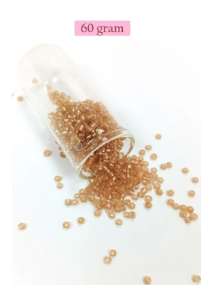 Dökme Cam Kum Boncuk (8/0) 3 mm - 60 Gram - Şeffaf Bal Rengi - BNC184