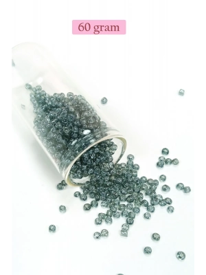 Dökme Cam Kum Boncuk (8/0) 3 mm - 60 Gram - Şeffaf Gri - BNC215