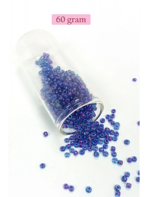 Dökme Cam Kum Boncuk (8/0) 3 mm - 60 Gram - Şeffaf Mavi - BNC190