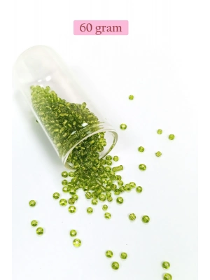 Dökme Cam Kum Boncuk (8/0) 3 mm - 60 Gram - Şeffaf Yeşil - BNC208
