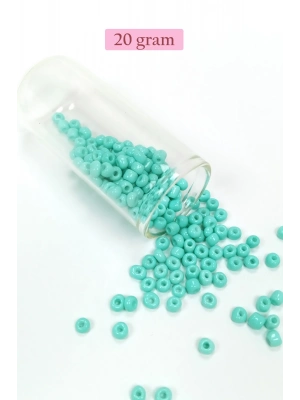 Dökme Cam Kum Boncuk Büyük Boy (6/0) 4 mm - 20 Gram - Açık Yeşil - BNC088