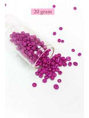 Dökme Cam Kum Boncuk Büyük Boy (6/0) 4 mm - 20 Gram - Eflatun - BNC102