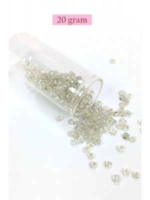 Dökme Cam Kum Boncuk Büyük Boy (6/0) 4 mm - 20 Gram - Şeffaf - BNC086