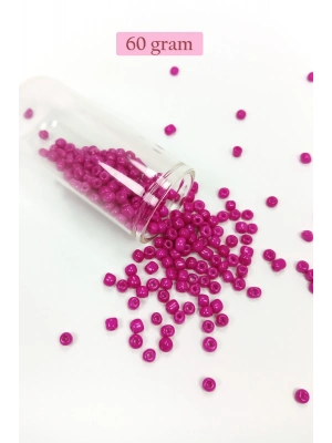 Dökme Cam Kum Boncuk Büyük Boy (6/0) 4 mm - 60 Gram - Açık Mor - BNC130