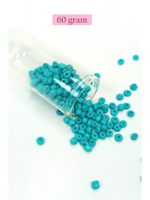 Dökme Cam Kum Boncuk Büyük Boy (6/0) 4 mm - 60 Gram - Camgöbeği Yeşili - BNC118