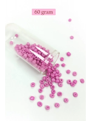 Dökme Cam Kum Boncuk Büyük Boy (6/0) 4 mm - 60 Gram - Eflatun - BNC121