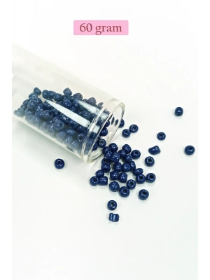 Dökme Cam Kum Boncuk Büyük Boy (6/0) 4 mm - 60 Gram - Lacivert - BNC134