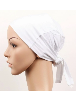 Doktor Hemşire Aşçı Cerrahi Bone Dikişsiz Hastane Bonesi - Bandana  Beyaz