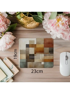 Dokulu Yüzeyde Bloklu Tasarımlı Mouse Pad - 19x23 cm 2 mm Dikdörtgen İthal Baskılı Mouse Pad