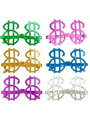 Dolar Şekilli Metalize Parti Gözlüğü 6 Adet