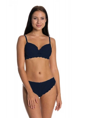 Dolgusuz Full Dantelli Sütyen Takımı Lacivert