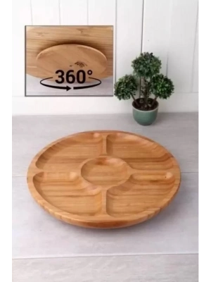 Döner Bambu Sunum Tabağı 5 Bölmeli 25 Cm Royaleks-BLS DS2525