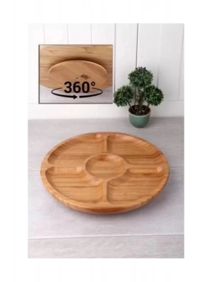 Döner Bambu Sunum Tabağı 5 Bölmeli 25 Cm Royaleks-DS2525