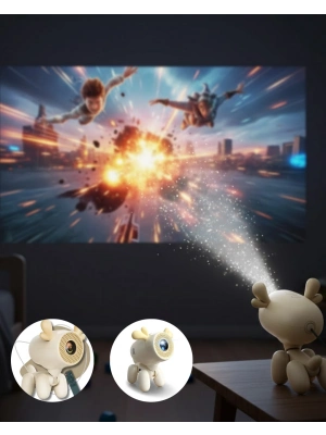 ® Döner Başlıklı Akıllı Projeksiyon HDMI USB TF Girişli