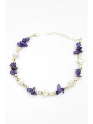 Dorika Taş Halhal - Mor