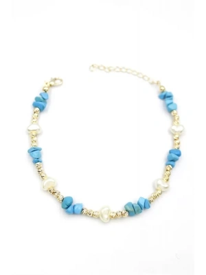 Dorika Taş Halhal - Turkuaz