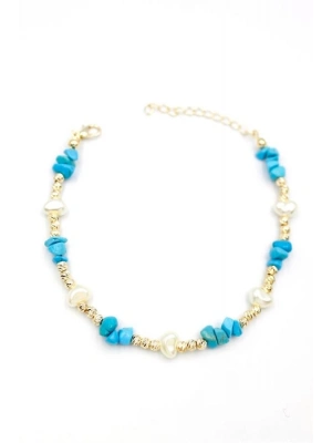 Dorika Taş Halhal - Turkuaz