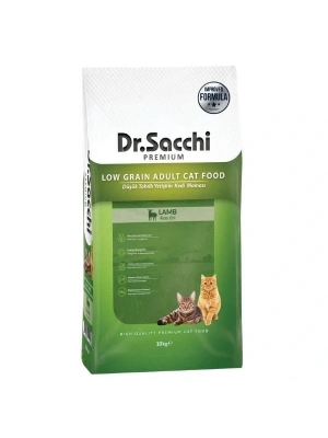Dr.Sacchi Premium Kuzu Etli Düşük Tahıllı Yetişkin Kedi Maması 10 Kg
