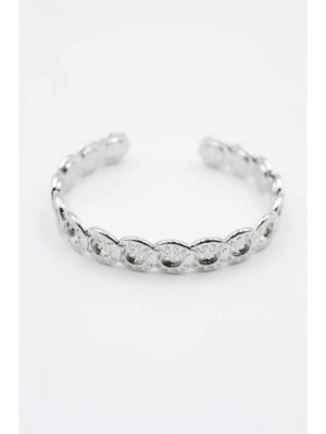 Düğme Bilezik - Gümüş