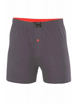 Düğmeli Pamuklu Erkek Penye Boxer Füme - 1146A