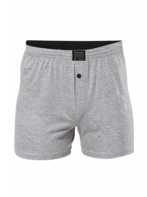 Düğmeli Pamuklu Erkek Penye Boxer Gri - 1146A