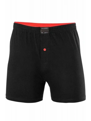 Düğmeli Pamuklu Erkek Penye Boxer Siyah - 1146A