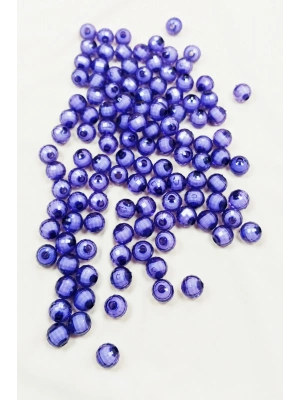 Dünya Boncuk İçten Boncuklu Bileklik Çanta Boncuğu 10 mm 50 gr Eflatun - BNC461