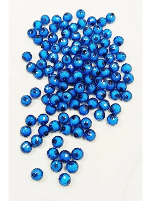 Dünya Boncuk İçten Boncuklu Bileklik Çanta Boncuğu 10 mm 50 gr Mavi - BNC465