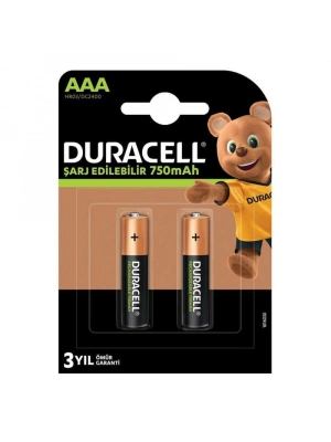 Duracell 1.2v 750 Mah Aaa Şarjlı Kalem Pil 2li