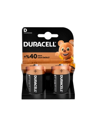 Duracell Alkalin Büyük Boy D Pil 2li