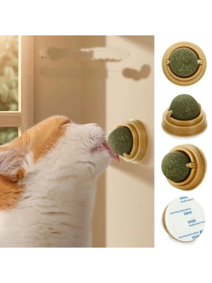 Duvara Yapışan Dönen Kedi Nanesi Cat Oyun Topu Doğal Kedi Oyuncağı