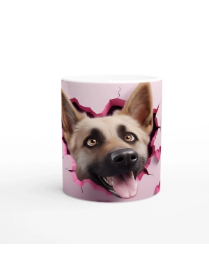 Duvarı Delen Alman Kurdu Temalı Baskılı Kupa Bardak